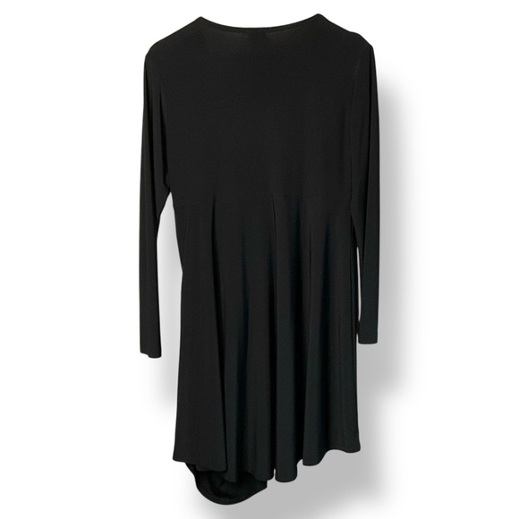 SYMPLI Black Vee Neck Asymetrical Tunic / Mini Dress MADE IN CANADA US Sz 10 - Picture 5 of 10